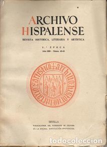 Libri di seconda mano: ARCHIVO HISPALENSE, nº43-44. 2ª época.- Revista histórica, literaria y artística. Con la colaboració